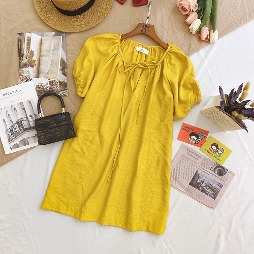 Đầm Suông Cổ V Nữ _Kiểu dáng Thoải Mái,Xinh Xắn OLEVI