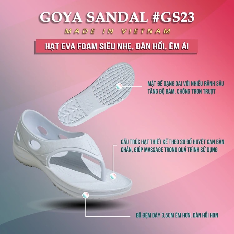 [HOT] Dép Thể Thao Cao Cấp Goya Sandal GS23 - Màu Trắng