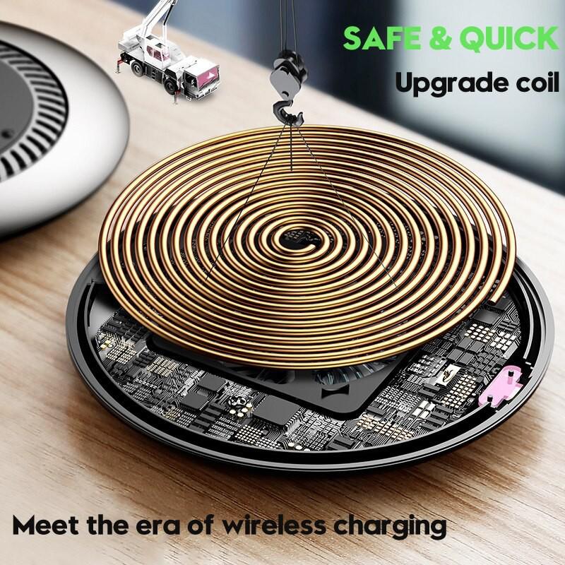 Sạc không dây cho iPhone X XS Max/ S9 Note 9 Baseus Automatic Radiating Wireless Charger Qi Fast Wireless Charging Pad -Hàng Chính Hãng