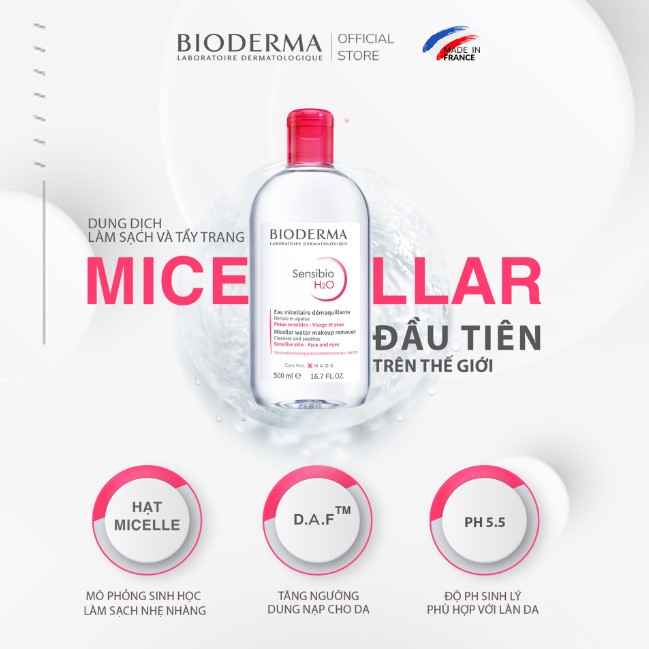 Nước tẩy trang Công Nghệ Micella Bioderma Sensibio H2O - 500ml