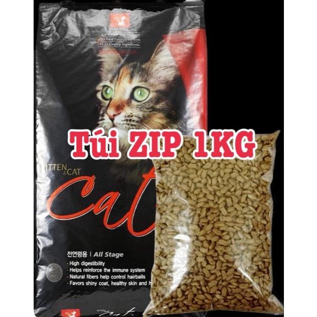 Thứ ăn hạt cho mèo CAT’S EYE Hàn Quốc - Túi ZIP chiết 1KG thức ăn cho mèo lớn, mèo con - Cateye Catseye - Ú Nu Pet Shop