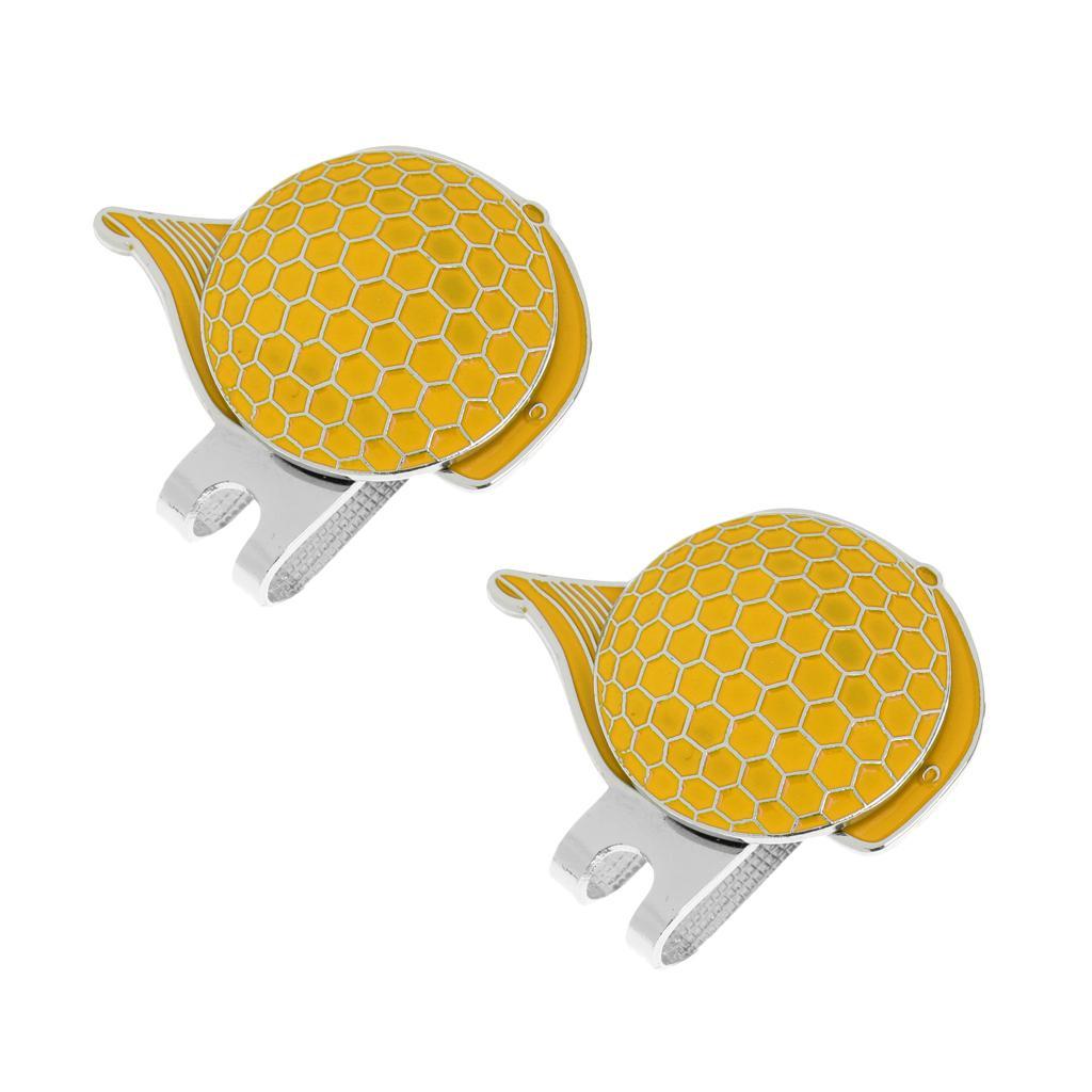 2 Sets of Fashi Stainless Steel Golf Hat Clip with Ball Marker