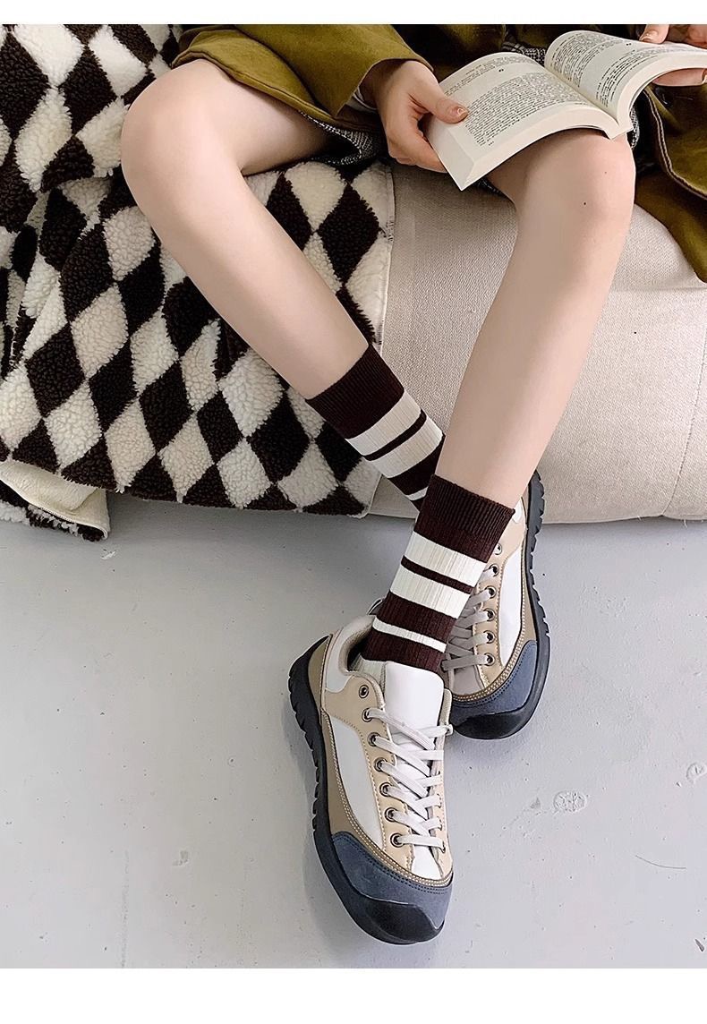 SET 5 ĐÔI TẤT NỮ GẤU KẺ CAO CỔ DỄ THƯƠNG DÀNH CHO NỮ