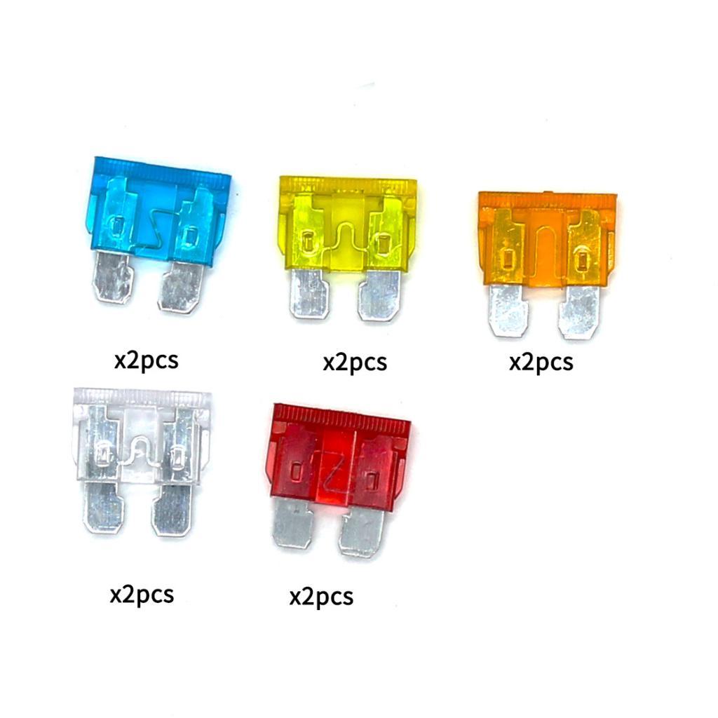 10 Way Terminals Circuit Blade Fuse Box Holder Block for Boat Auto Car RV