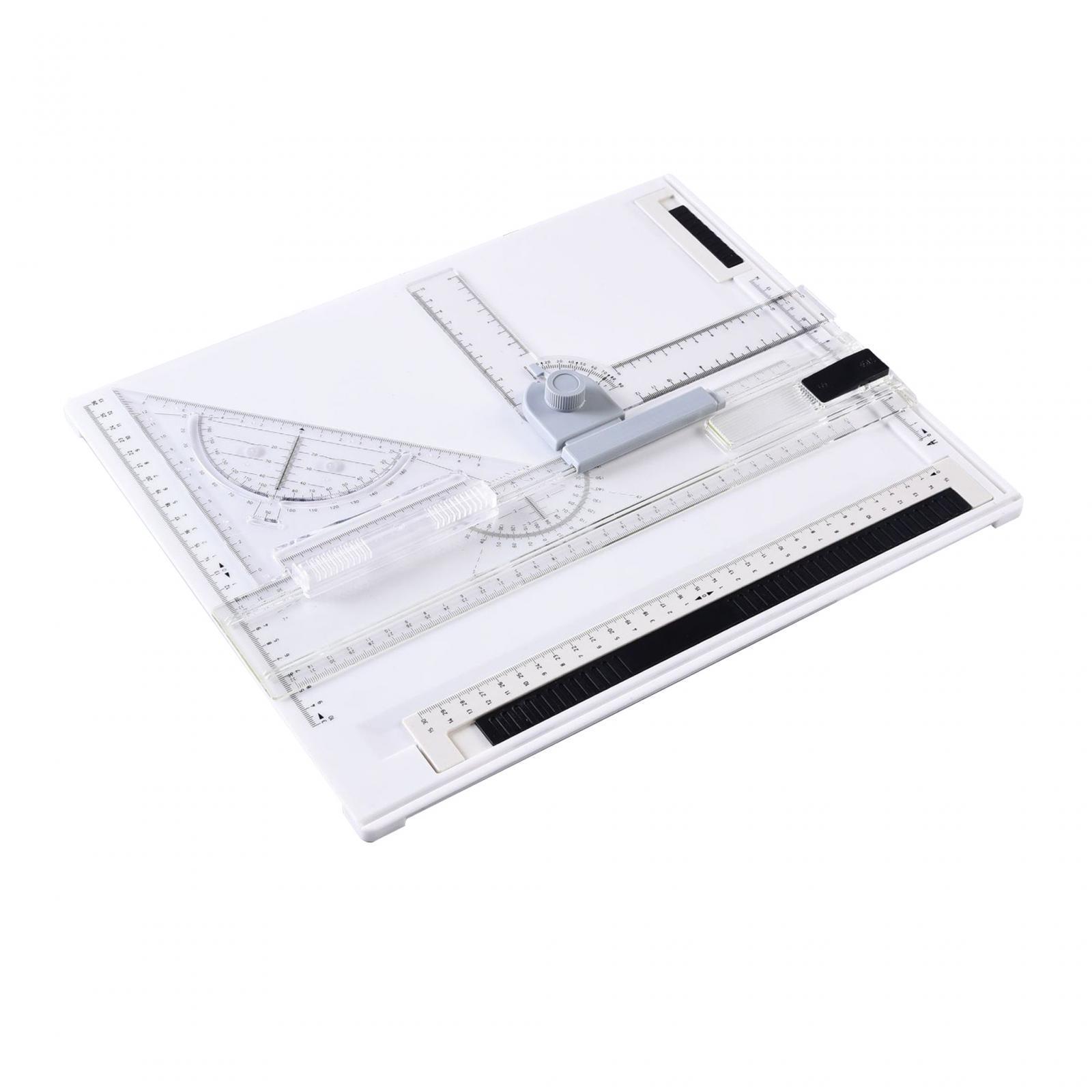 A4 Drawing Board Drafting Table with Clear Ruler Parallel Motion Portable