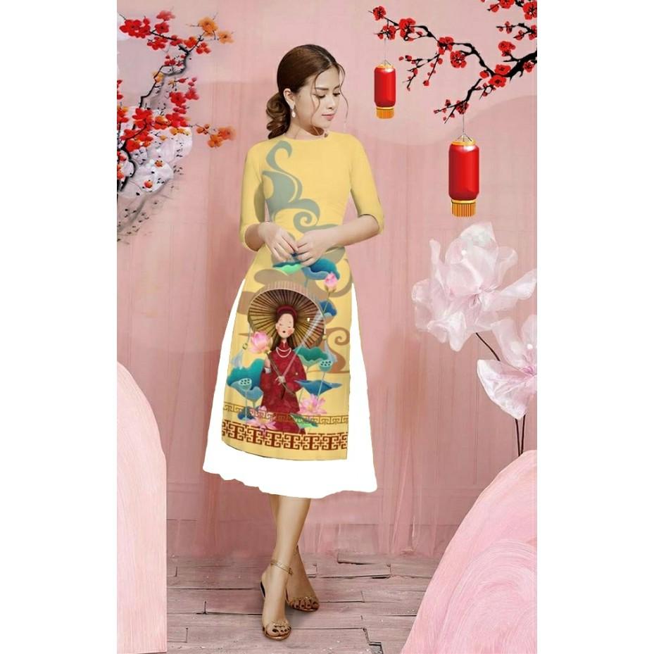 GIÁ XƯỞNG - Áo dài cách tân lụa in 3D