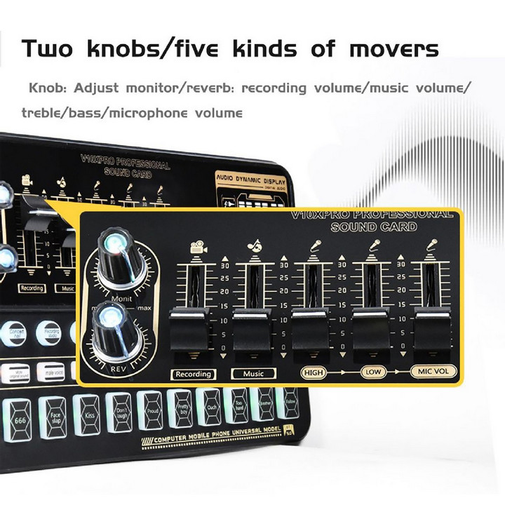 Bộ Phòng Thu LiveStream AUDIO DYNAMIC Soundcard V10XPRO , Mircophone BM800 - Home and Garden