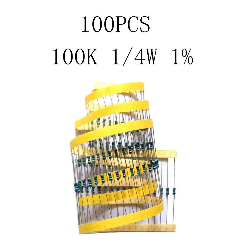 100 Pieces 1/4W Metal Film Resistor Precision Resistor Precision 1%