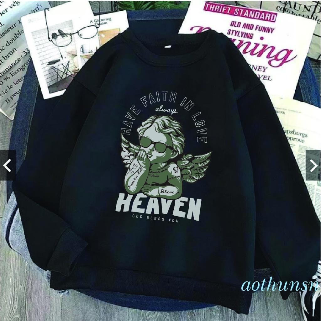 Áo sweater nỉ bông tay dài HEAVEN