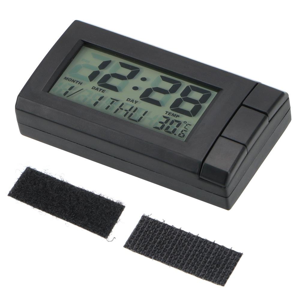 Đồng hồ điện tử tự dính màn hình LCD hiển thị nhiệt độ trang trí nội thất xe hơi