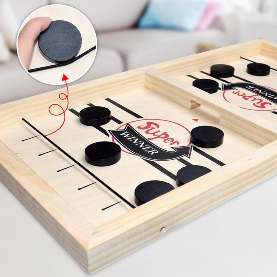 Bộ cờ búng bàn đấu gỗ Ice Hockey Cao Cấp - Foosball Winner, Sling Puck - Boardgame cờ búng chính hãng D Danido