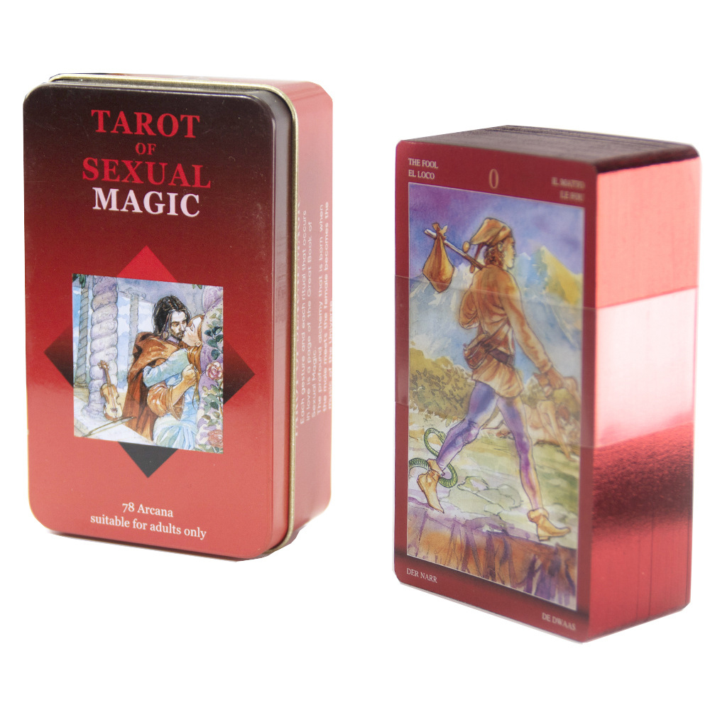 [Mạ Cạnh] Bộ Bài Sexual Magic Tarot Hộp Thiếc Mạ Cạnh Đỏ 78 Lá