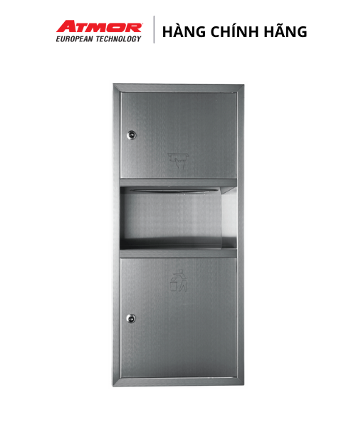 Tủ Đựng Giấy Vệ Sinh Kết Hợp Hộc Đựng Rác Cao Cấp Gắn Tường ATMOR - 8128