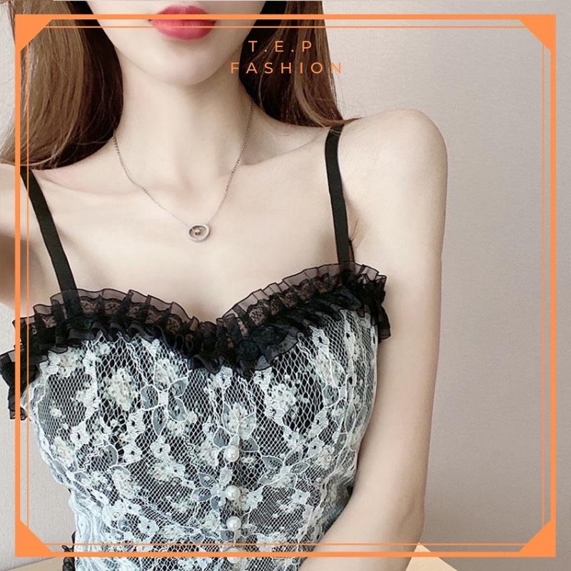 Áo Bra Ren, Áo 2 Dây Ren Hoa Nổi Có Mút Ngực Sexy Tep Fashion A2D-R01