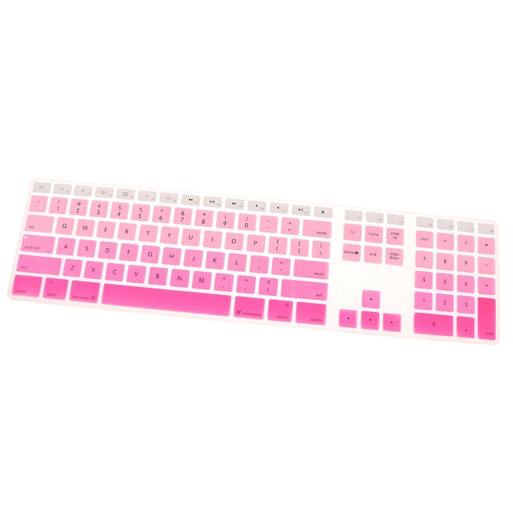 2 Pieces Silicone Keyboard Cover Skin for iMac USB Keyboard A1243 Pink+Blue