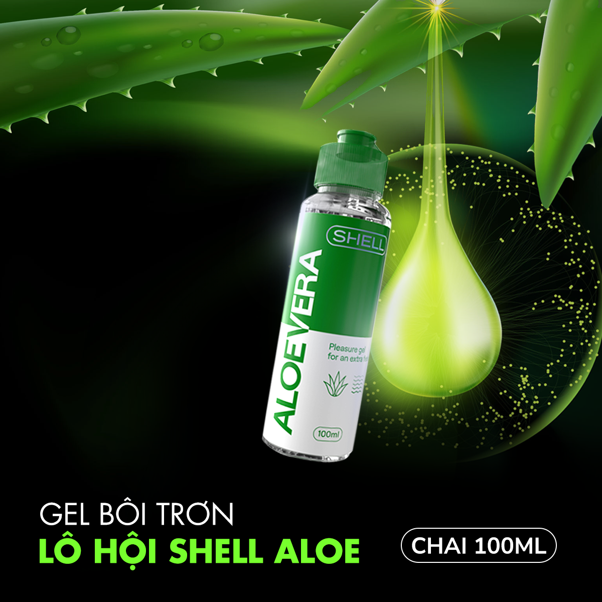 Gel bôi trơn tinh chất lô hội - Shell Aloe kèm 1 chiếc BCS Gun Super Thin