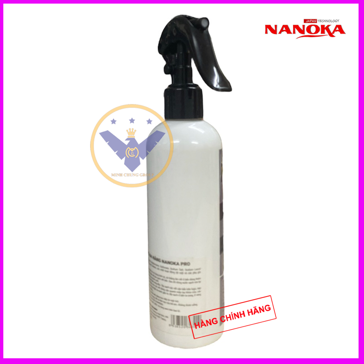 Tẩy ố kính ô tô, ố vàng lazang, logo, nẹp mạ crom Nanoka Clean 250ml