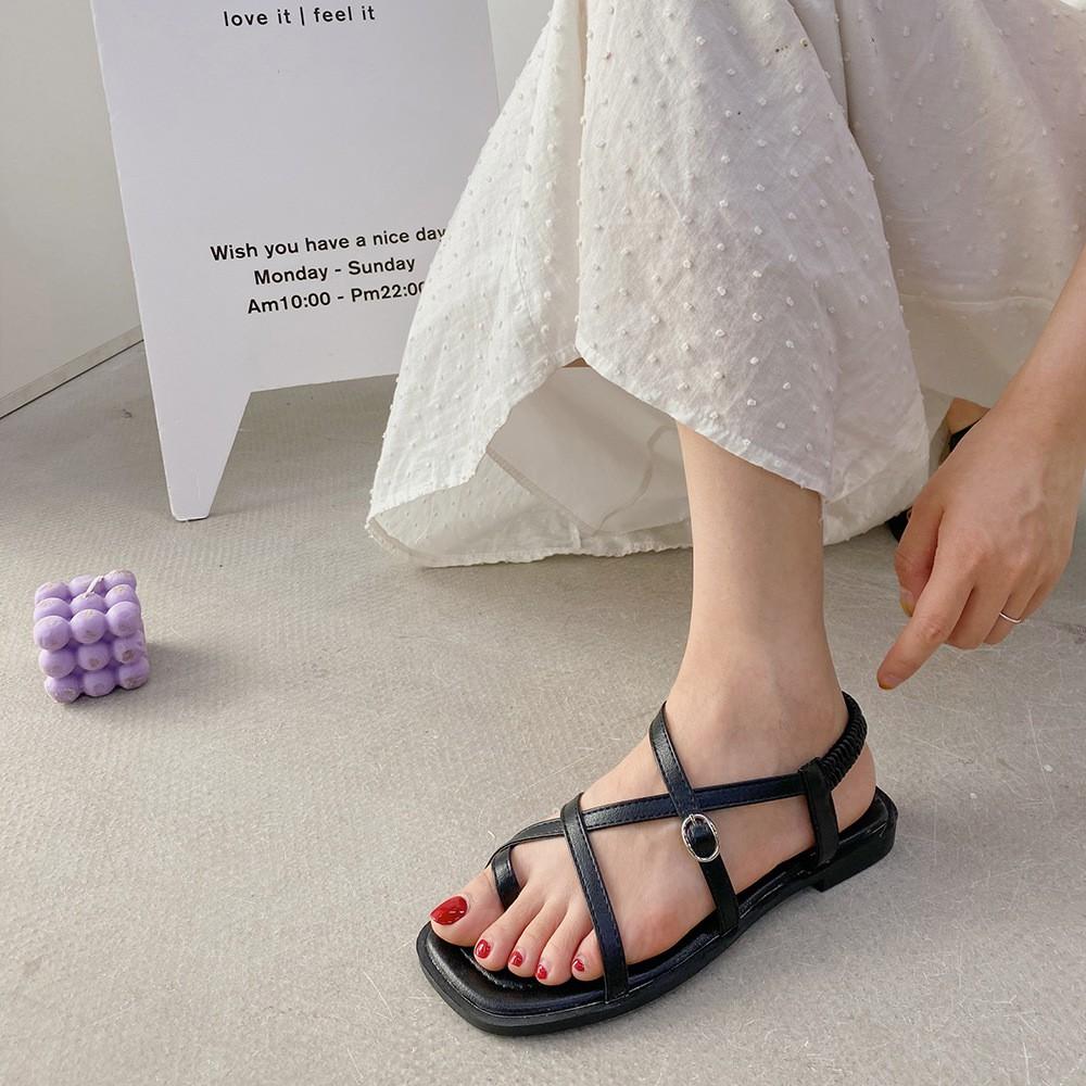 Giày Sandal nữ xỏ ngón, sandal bệt, dép nữ quai mảnh da mềm ôm chân cho nữ - S48