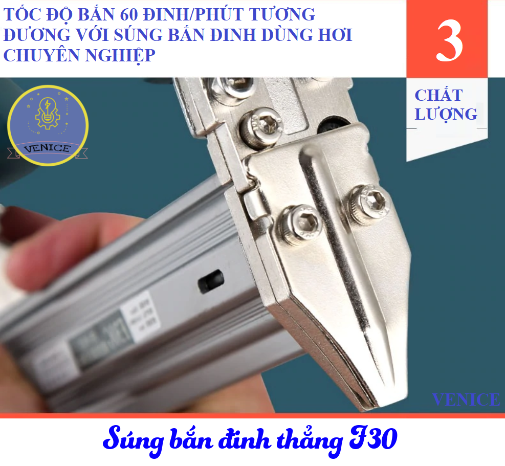 MÁY BẮN ĐINH THẲNG F30 - DÙNG ĐIỆN 220V - CÔNG SUẤT LỚN - KHÔNG THỪA ĐẦU ĐINH