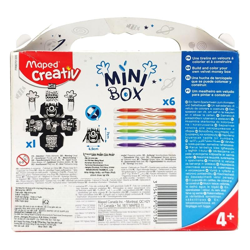 Đồ Chơi Thủ Công Trang Trí Hộp Đựng Tiền Mini Box - Maped Creative 907013 - Velvet Colouring