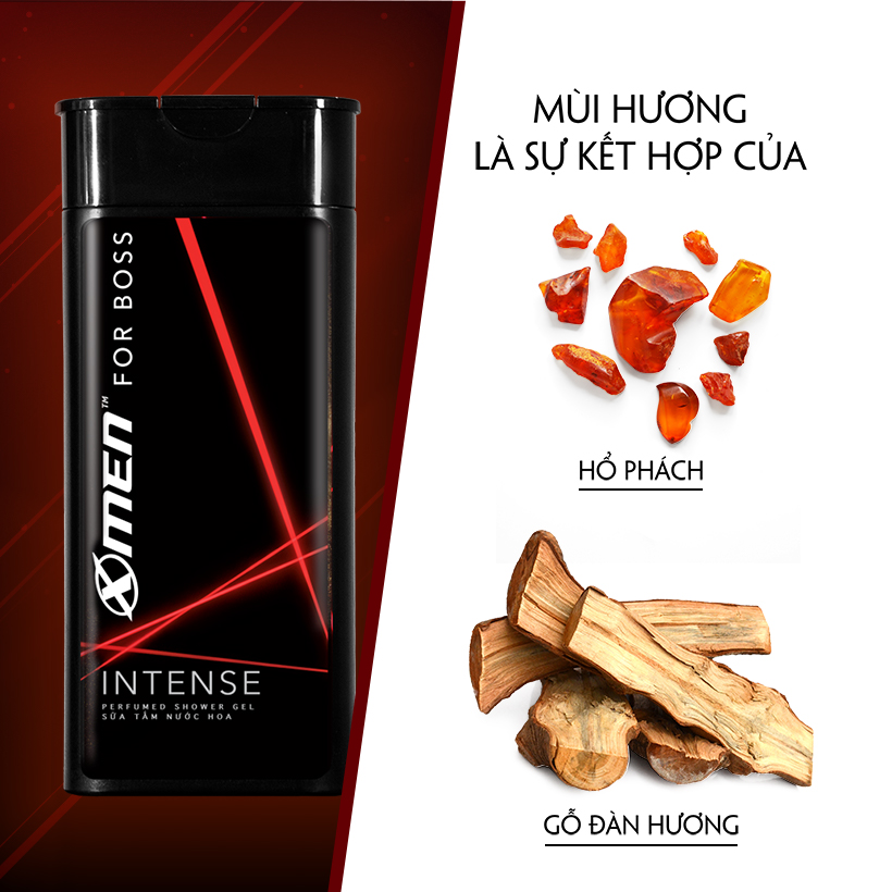 Sữa tắm nước hoa X-Men For Boss Intense - Mùi hương trầm đầy nội lực 180g