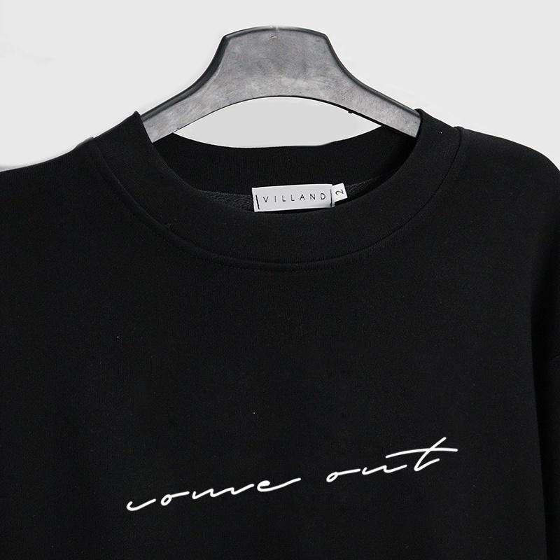 Áo Sweater in chữ COME OUT Oversize Basic áo nỉ Nhật cao cấp dài tay Unisex LOHA