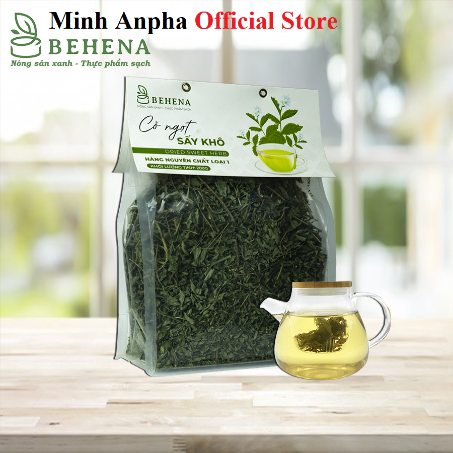 Trà cỏ ngọt Behena sấy khô tự nhiên hỗ trợ tiểu đường cao huyết áp gói 200g