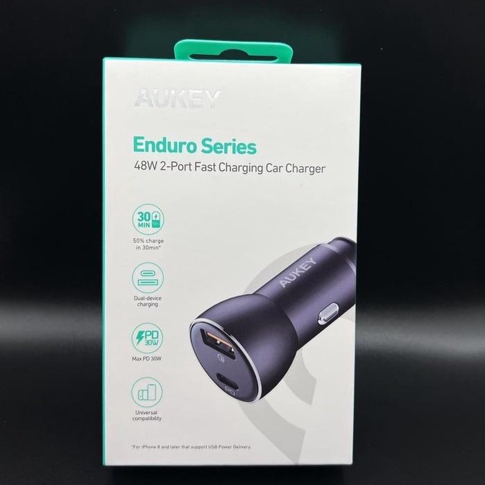 Tẩu Sạc ô tô AUKEY Siêu Nhanh CC-Y48 công suất 48W USB A QC 3.0/USC-C PD 30W - Hàng Chính Hãng