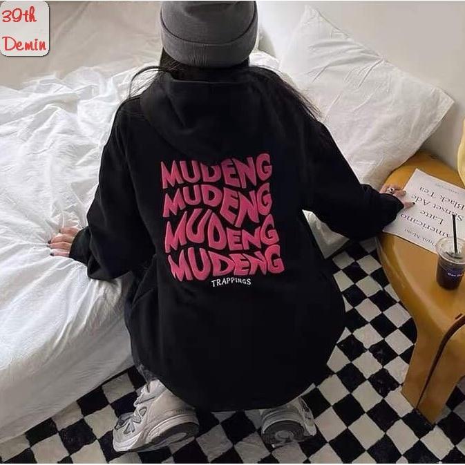 Áo Hoodie phong cách Hàn Quốc in chữ MUDENG graffiti chất NỈ COTTON lót BÔNG unisex nam nữ