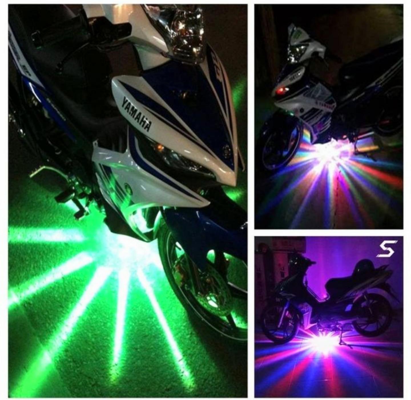 1 ĐÈN LED ĐÈN GẦM 48 TIA ĐẢO MÀU ĐỘC ĐÁO NHẤP NHÁY MÀU CỰC ĐẸP LẮP XE MÁY XE HƠI ÔTÔ XE ĐẠP ĐIỆN XE ĐIỆN HÀNG CHUẨN ĐẸP