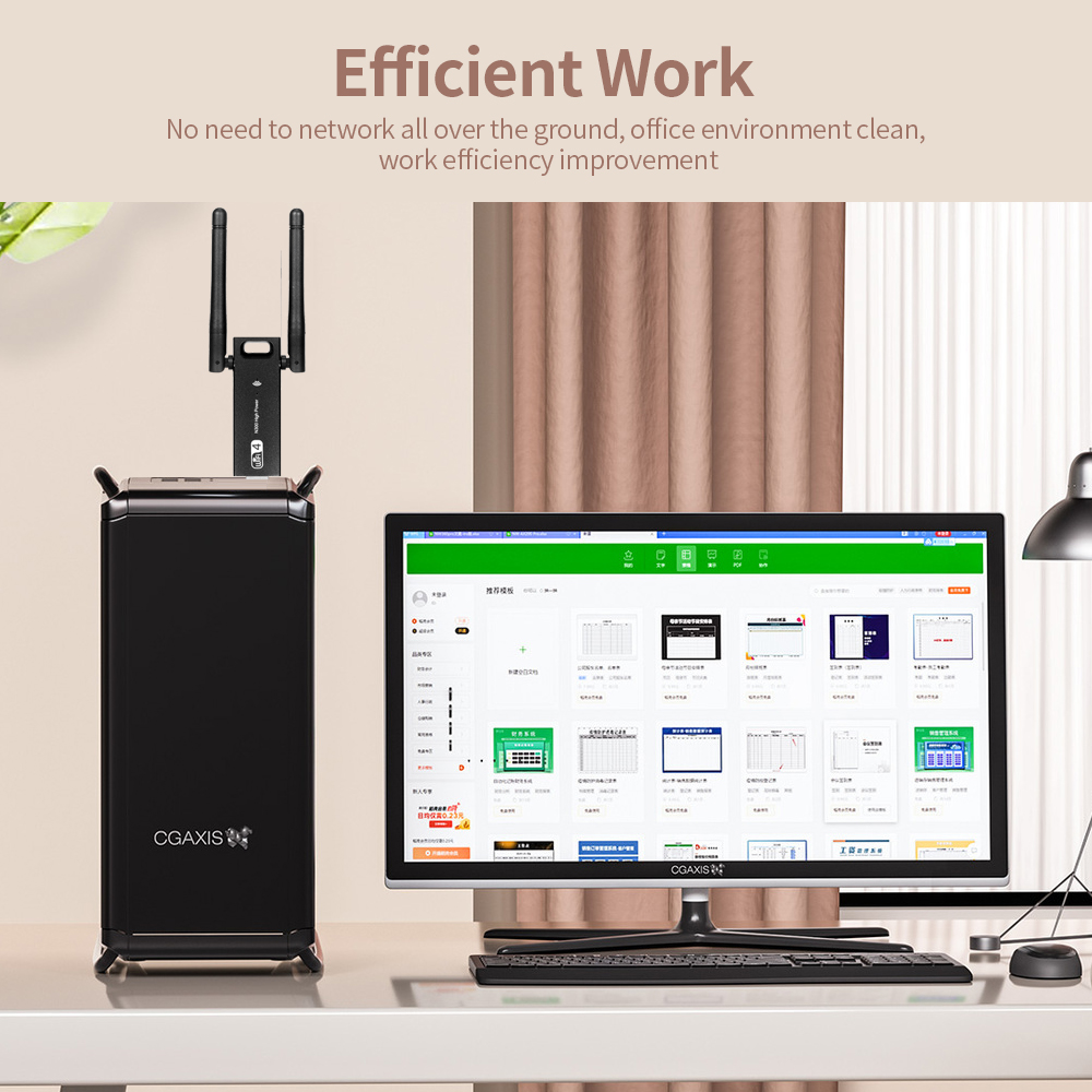 Bộ chuyển đổi USB không dây-N 2.4G Tốc độ truyền 300Mbps Bộ điều hợp WiFi 4 USB với ăng-ten kép