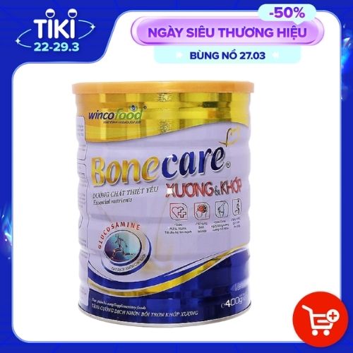 Sữa bột Wincofood Bonecare dưỡng chất cho xương và khớp 400g dành cho người lớn phòng ngừa đau xương khớp, viêm khớp, đặc biệt là người bệnh xương và khớp.