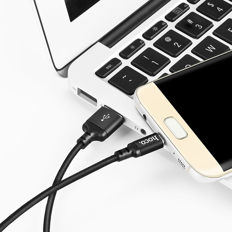 Hình ảnh Cáp USB to MicroUSB dây dù X14 chính hãng Hoco 2m (màu ngẫu nhiên)