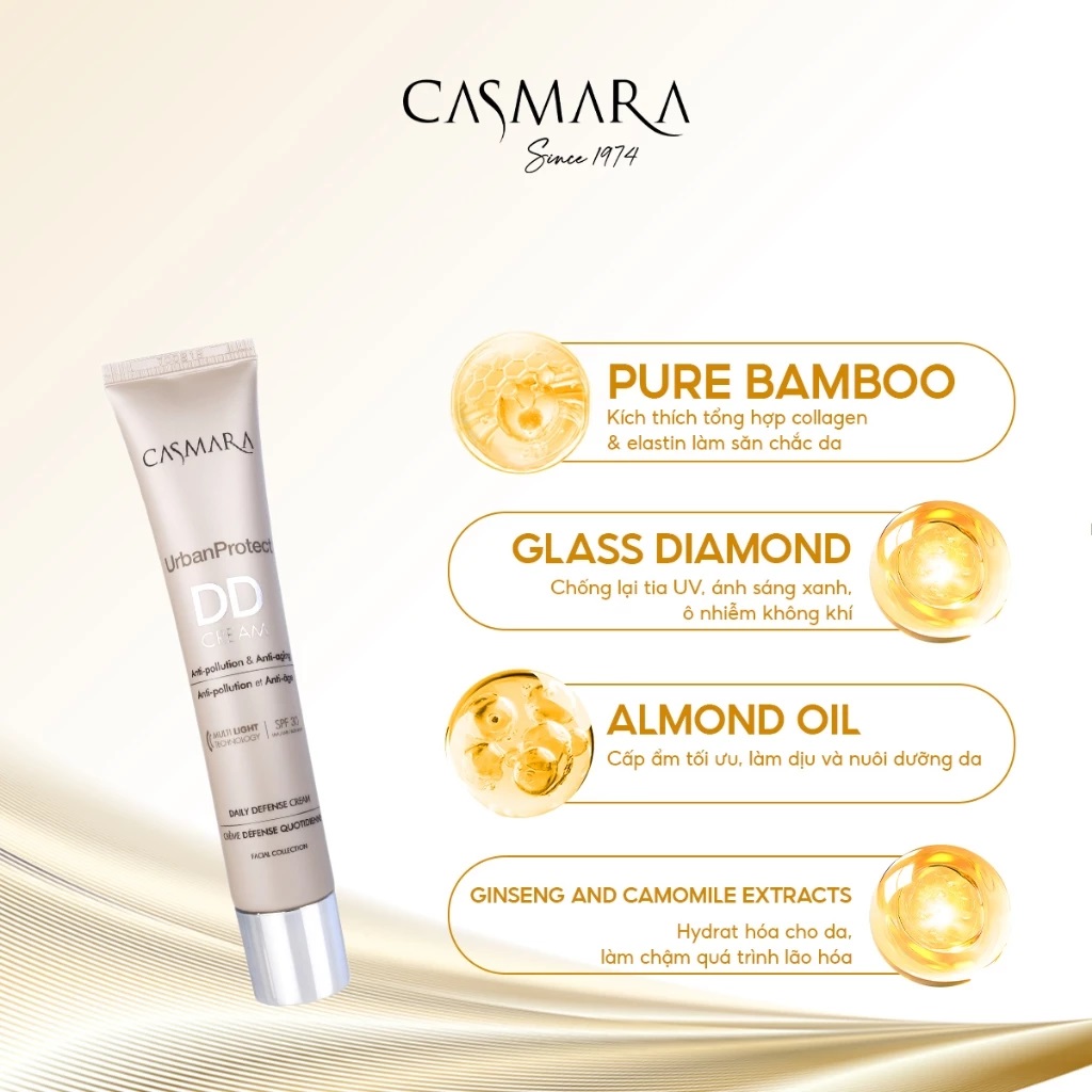 Kem Chống nắng CASMARA URBAN PROTECT DD CREAM ANTI-POLLUTION &amp; ANTI-AGING SPF 50 50ML