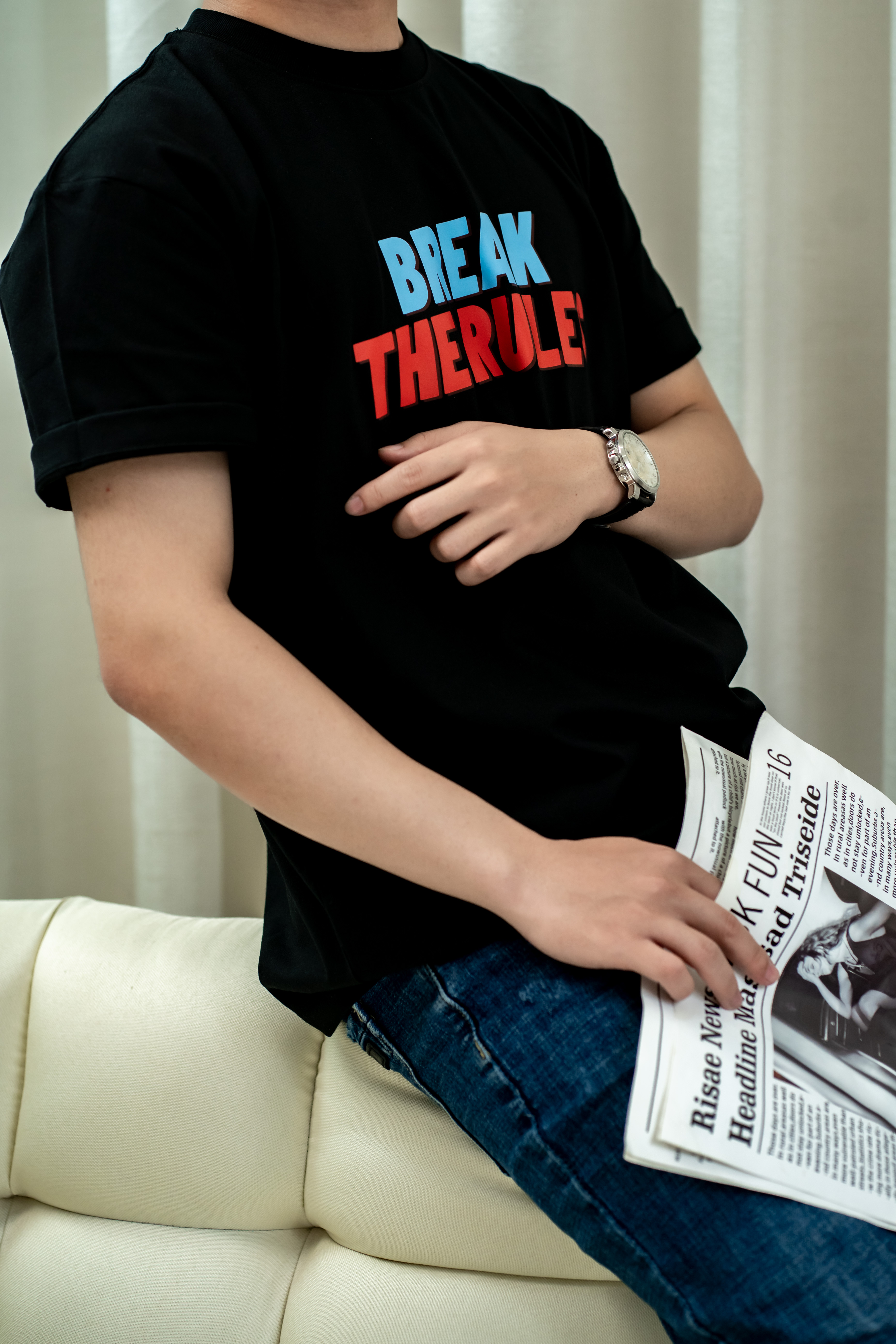 Áo thun Soul in chữ break the rules, Áo phông phong cách typography unisex nam nữ oversized tay ngắn form rộng
