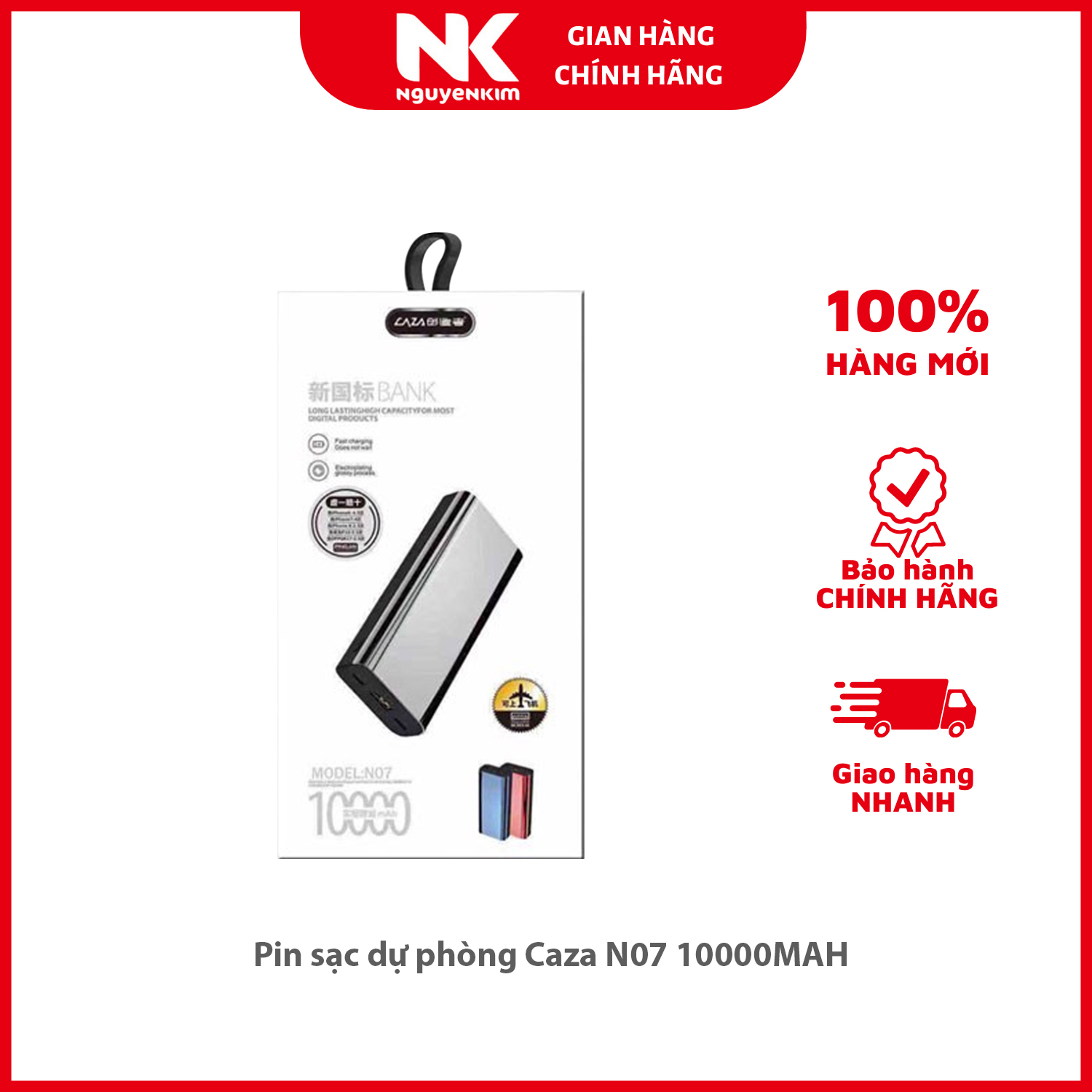 Pin sạc dự phòng Caza N07 10000MAH - Hàng Chính Hãng