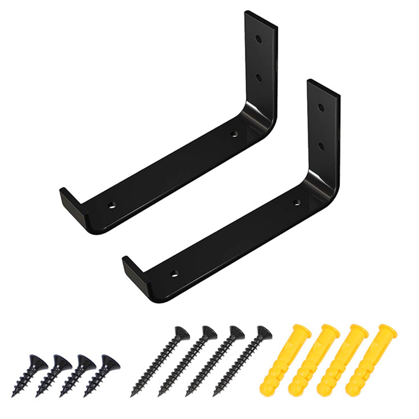 2x Shelf Bracket Rustic Metal with Screw Wall Mounted Heavy Duty 15cm