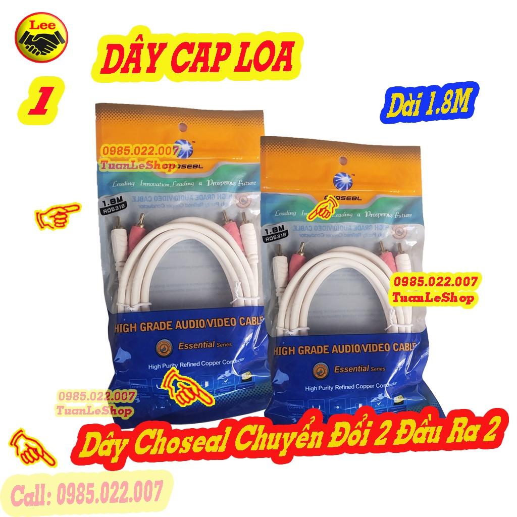 DÂY CÁP LOA – DÂY KẾT NỐI CHOSEAL 2 AV - 2 AV - DÂY HOA SEN 2 ĐẦU – GIẮC LOA - GIÁ 01 DÂY LOẠI 1.8 met