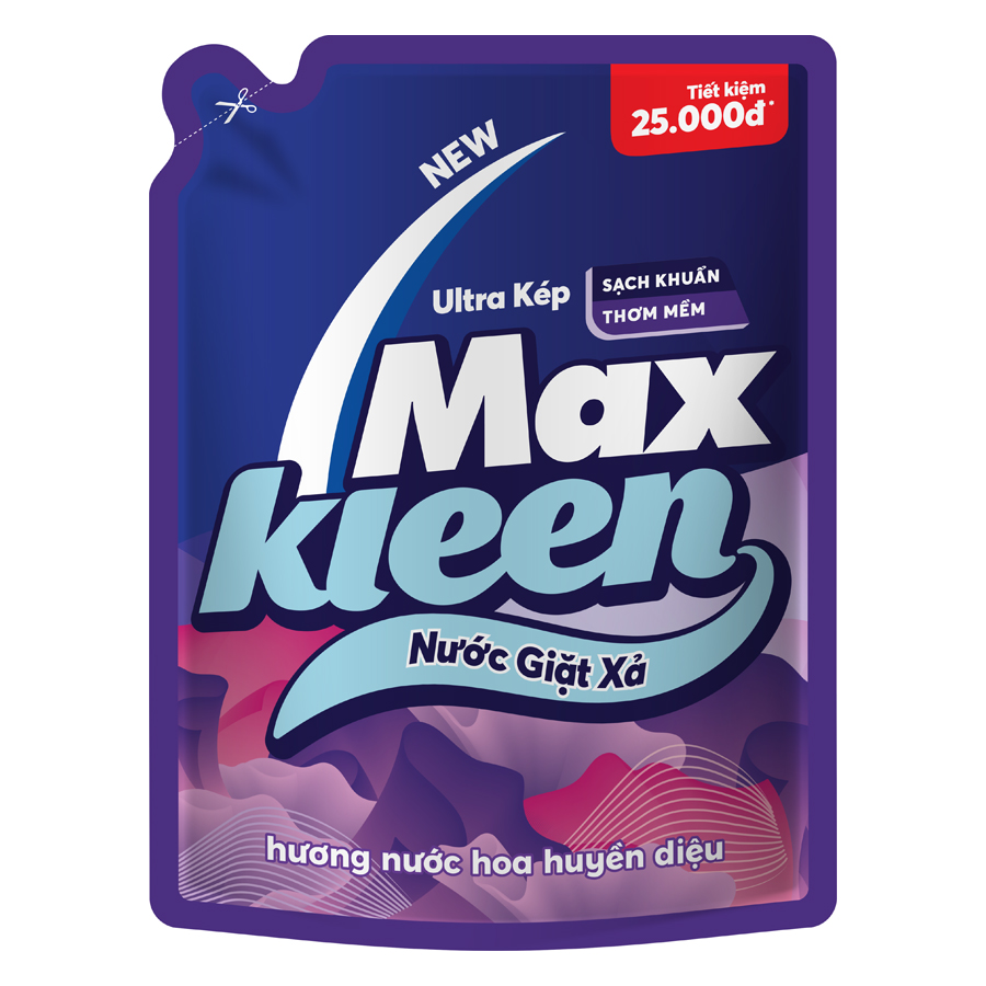 Túi Nước Giặt Xả Maxkleen Hương Nước Hoa Huyền Diệu (2.4kg)