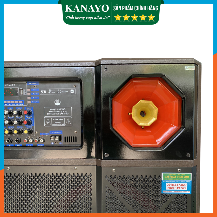 Loa 4 tấc đôi Kanayo K-2500 2 bass 40 công suất lớn 2500W/max Thùng gỗ chóng trầy | Tặng 2 micro cao cấp chóng hú | Hàng chính hãng