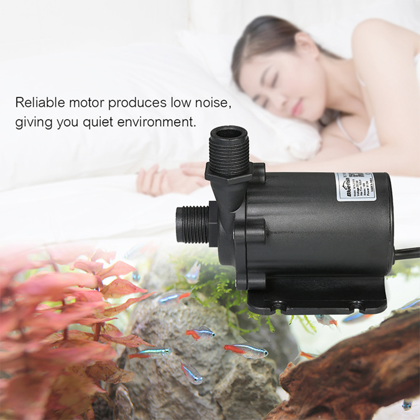 BƠM CHÌM HỒ CÁ BLUEFISH LOẠI NHỎ (24V DC) GIÁ THANH LÝ (1 bộ bao gồm 1 bơm chìm và 1 bộ AC chuyển đổi dòng điện) thích hợp sử dụng cho bể cá, hệ thống thuỷ canh, hồ thuỷ sinh nhỏ
