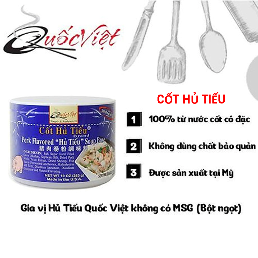 HSD 23.11.2023 Cốt Súp Hủ Tiếu Quốc Việt - Hộp 300g - đủ cho 30 tô hủ tiếu - VN10455