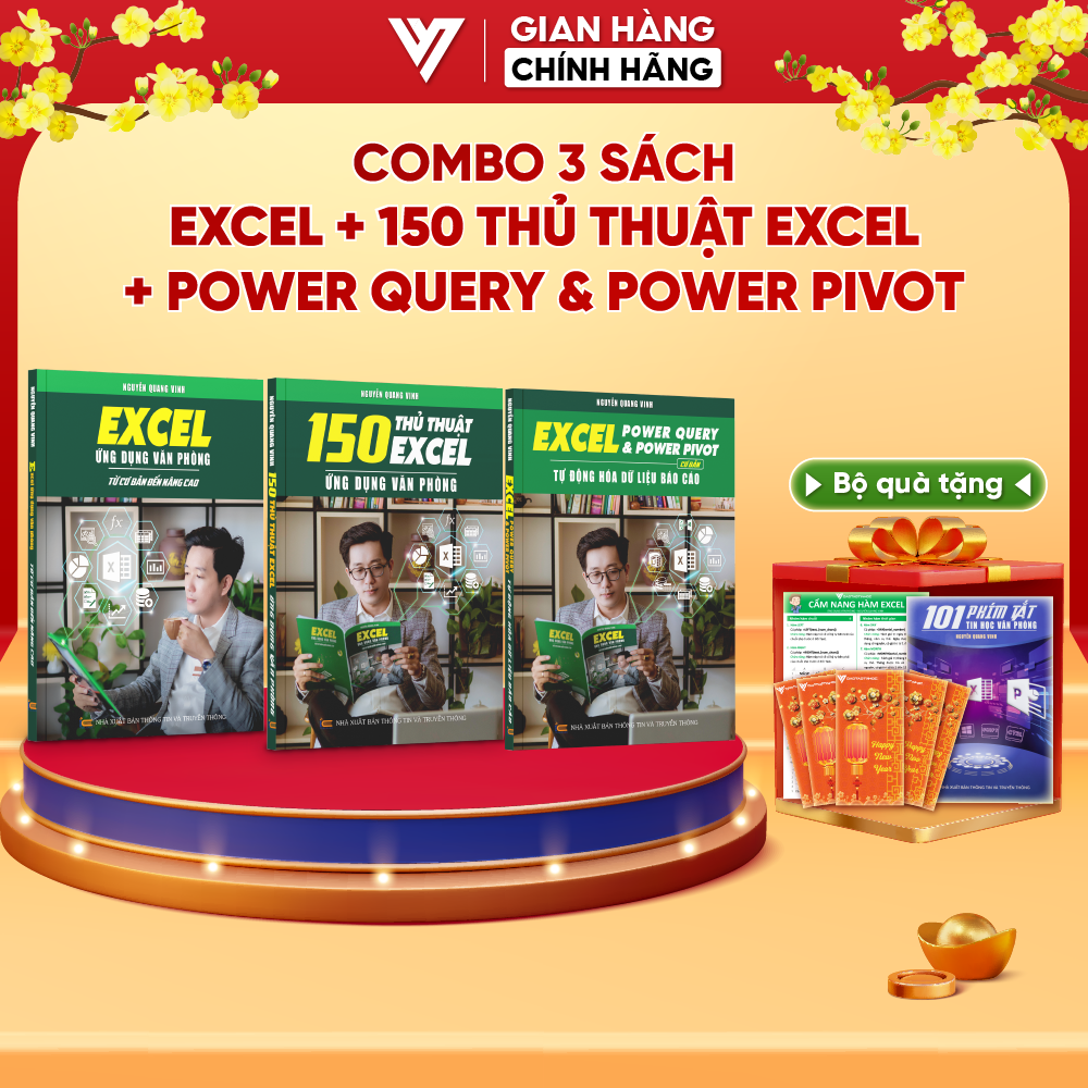 Combo 3 Sách Power Query &Amp; Power Pivot, 150 Thủ Thuật Và Excel Cơ Bản Đến Nâng Cao Kèm Video Khóa Học