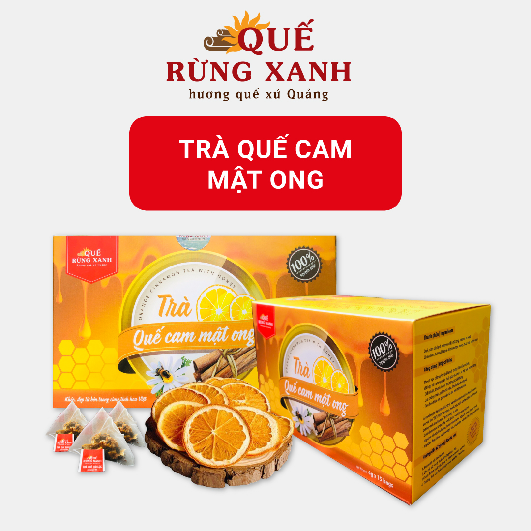 Trà quế cam mật ong Quế Rừng Xanh - sản phẩm độc quyền &amp; duy nhất tại Việt Nam kết hợp 3 trong 1 - Cam, Quế, Mật ong - HÀNG CHÍNH HÃNG