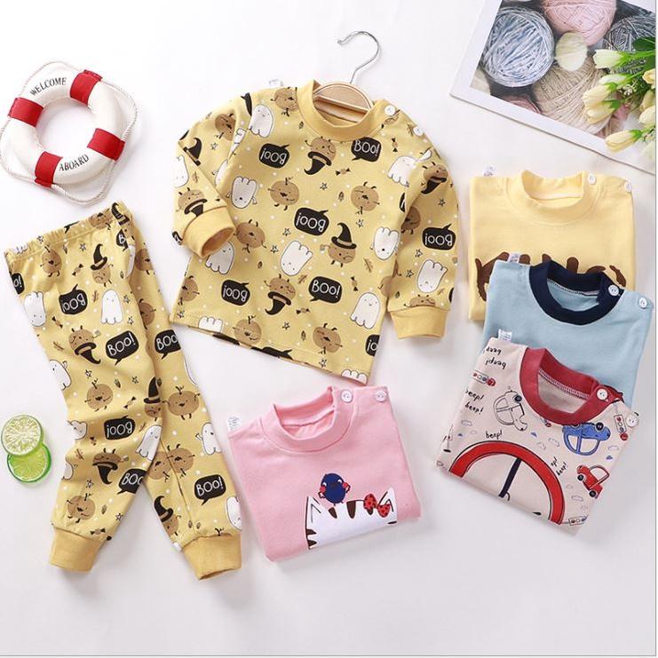 Bộ Quần Áo Thun Cotton Thu Đông Dài Tay Cho Bé Gái Màu Vàng Boo - Me Yeu Con 1102 - Từ 7 - 27 Kg