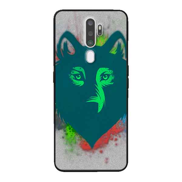 Ốp Lưng in cho Oppo A9 2020 Mẫu Chú Sói Nền Xám - Hàng Chính Hãng