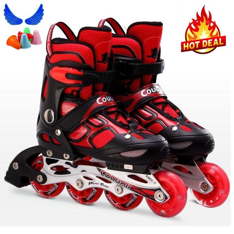 Bộ Giày Trượt Patin Cougar835LSG - Có Đèn - Kèm Bộ Bảo Vệ VÀ MŨ