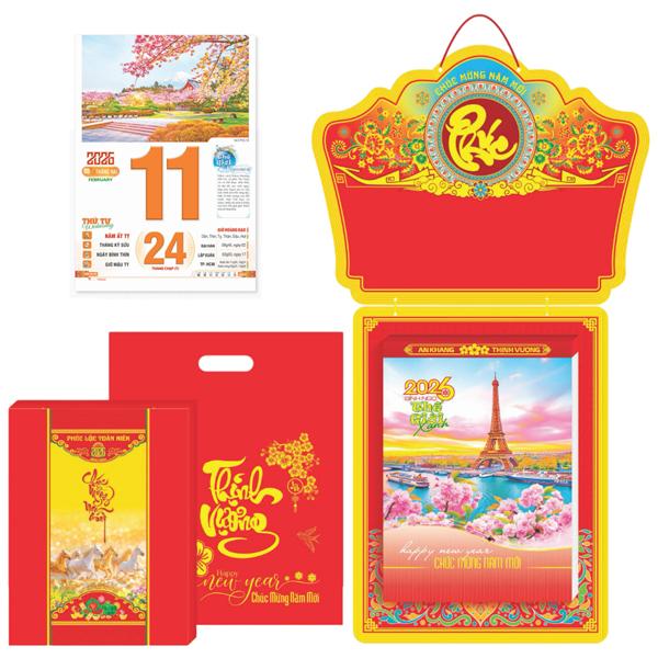 Lịch Bloc Siêu Đại - Phong Cảnh Thế Giới - Bảng Treo Metalize-Hoa - 20 x 30 cm - TĐ28