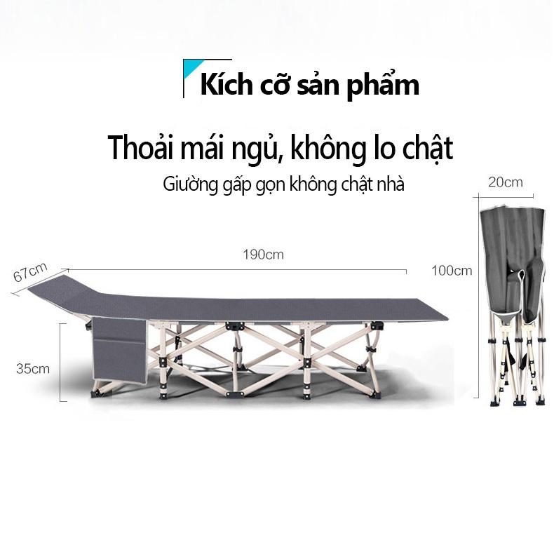 Giường xếp văn phòng ngủ trưa gấp gọn kích thước 67x180cm, giường gấp gọn nghỉ trưa tiện lợi cao cấp - Có Ảnh Thật