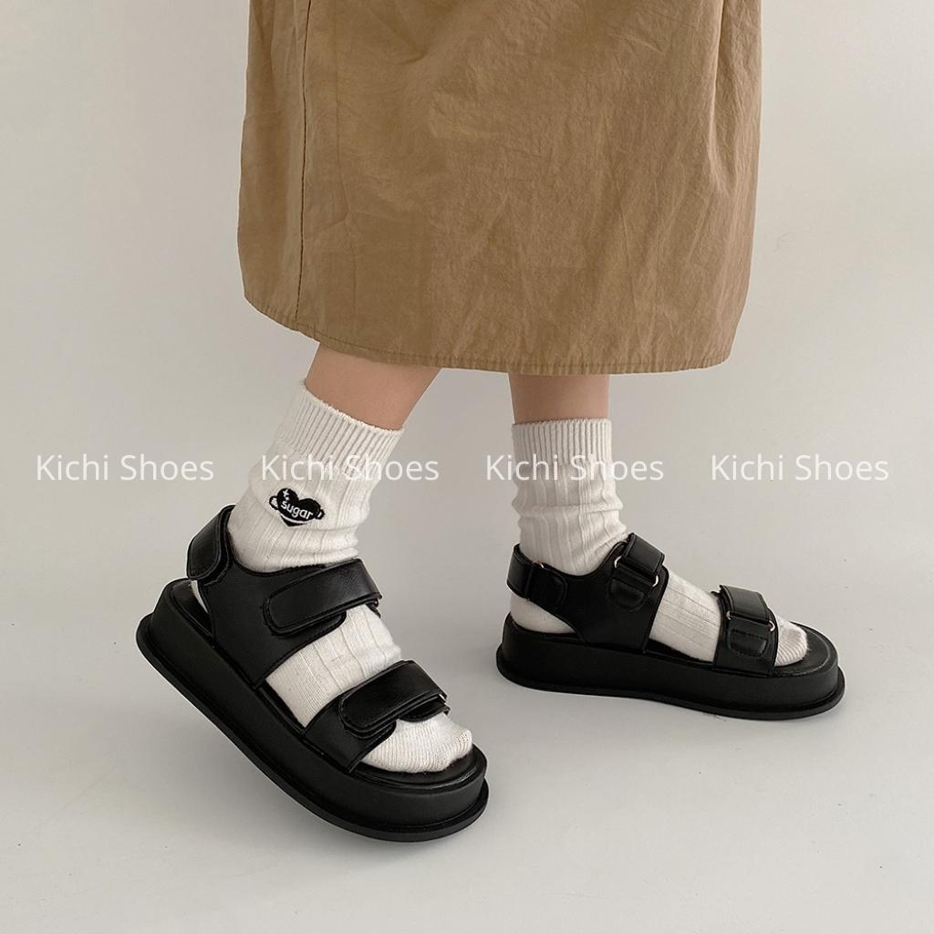Sandal quai ngang 2022 dép quai hậu đi học phong cách ulzzang Kichi Shoes